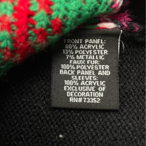 33 Degrees Christmas Sweater Women S Tunic Llama Ugly Xmas Sweater Party, Black - Picture 7 of 7